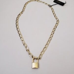 Made in Italy 925 Sterling Silver Lock Pendant Necklace